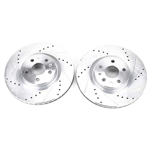 Power Stop Front AR82125XPR Drilled & Slotted Rotor Pair For Cadillac CTS 2008-2014, Chevrolet Caprice 2011-2017 [Model Specific]