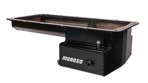 Moroso Steel 20573 Swap Oil Pan, Fits Ford 5.0 Coyote Engines in Early Ford Chassis, Front Sump
