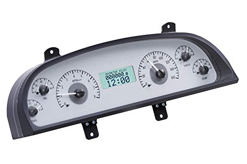 VHX System-Silver Alloy Style Face w/White Display Compatible with 1994-96 Chevy Caprice/Impala SS