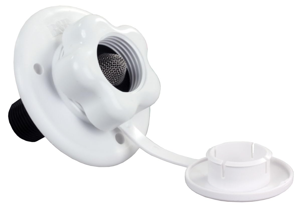 B&B Molders, Water Fill City with Bass or Plastic Check Valve – Black or Polar White, Leak-Tested UV-Stable Acrylonitrile Construction, OEM Replacement – Made in USA (Polar White, Plastic)