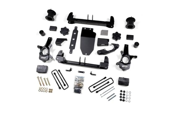 Zone Offroad 2014, 2015, 2016, 2017, 2018 Chevy Silverado/GMC Sierra 1500 4WD Trucks ZONC28F | 4.5 inch Full Suspension Lift Kit (Front & Rear) | Alum/Stamped Arms | FOX 2.0 Adventure Series Shocks