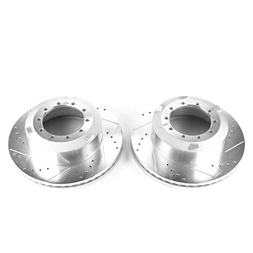 Power Stop AR85190XPR Performance Drilled, Slotted & Plated Rear Brake Rotor Pair For Ford F-450 Super Duty 2017-2022, Ford F-550 Super Duty 2017-2022, Ford F-600 Super Duty 2020-2022 [Model Specific]
