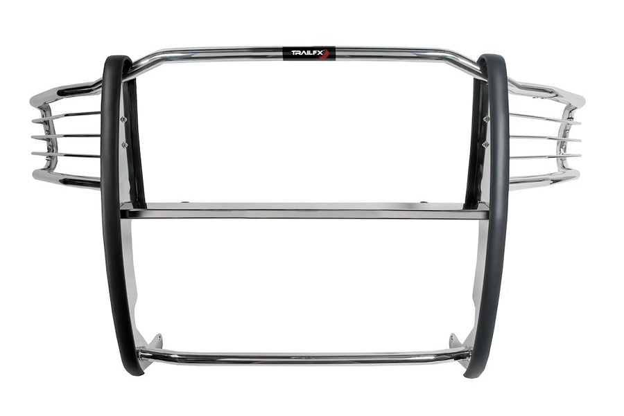 Grille Guard TrailFX for Silverado 2500 HD and 3500 HD 2020-2023 One Piece Polished Stainless Steel with Brush Guard Pre-Drilled Light Mounts TrailFX E0038S