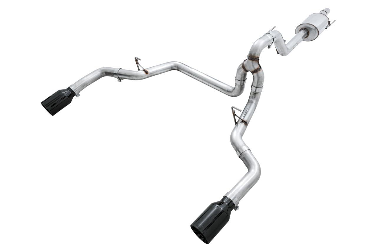 0FG AWE Dual Exit Exhaust for '15-'20 F-150-5" Diamond Black Tips