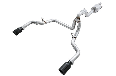 0FG AWE Dual Exit Exhaust for '15-'20 F-150-5" Diamond Black Tips
