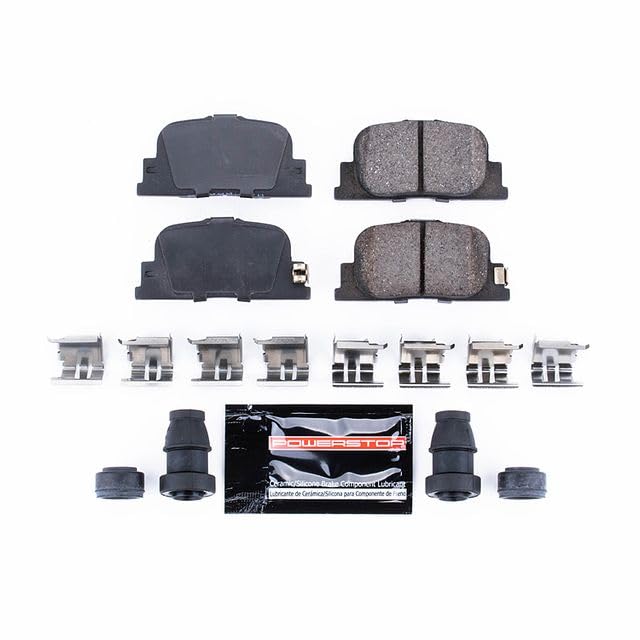 Power Stop Z23-835 Z23 Evolution Sport Carbon Fiber Infused Ceramic Brake Pads with Hardware For Lexus ES300 2000-2001, Scion tC 2005-2010, Toyota Camry 2000-2001 [Model Specific]