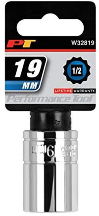 W32819 Performance Tool 1/2 Drive 19mm 12Point Socket, 1 Pack