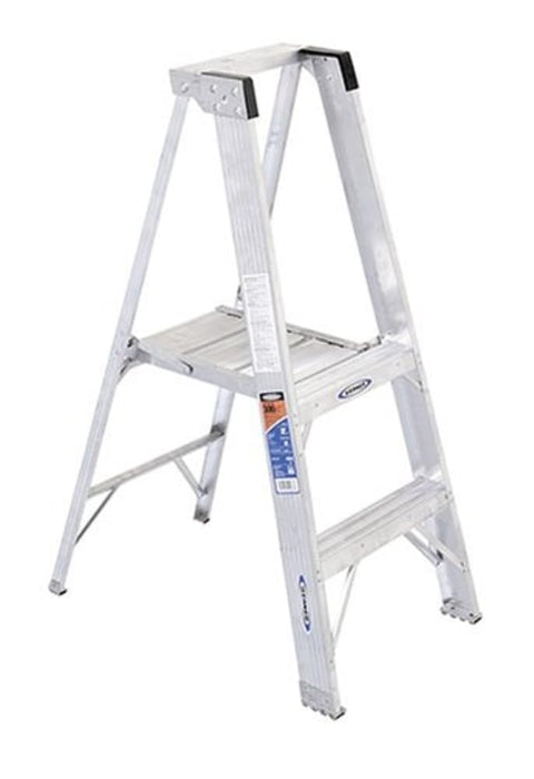 P372 WERNER Platform Stepladder,2 ft,Aluminum,300 lb