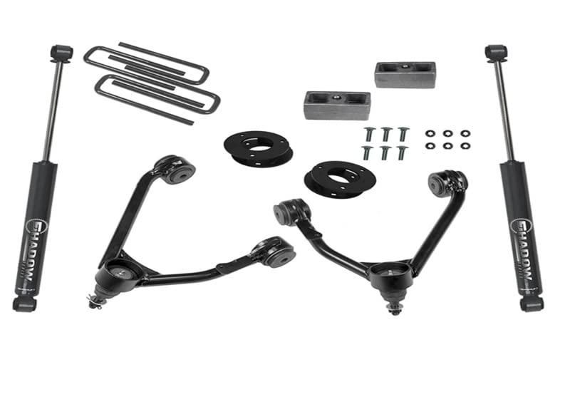 SUPERLIFT SUSPENSION RealTruck 3.5" Lift Kit | Complete Lift Kit with Rear Shadow Series Shocks & Upper Control Arms | 3800 | Fits 2014-2019 Chevrolet Silverado/GMC Sierra 1500 2WD Legacy