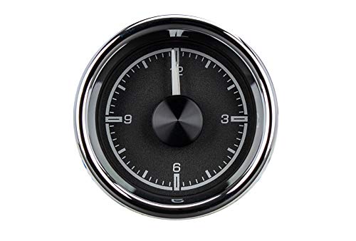 Dakota Digital 2 1/16" HDX Style Clock, Black Face - Universal Compatible with Most Vehicles