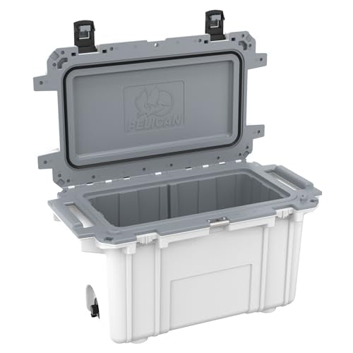 70 Quart Pelican Elite Cooler (White/Gray)