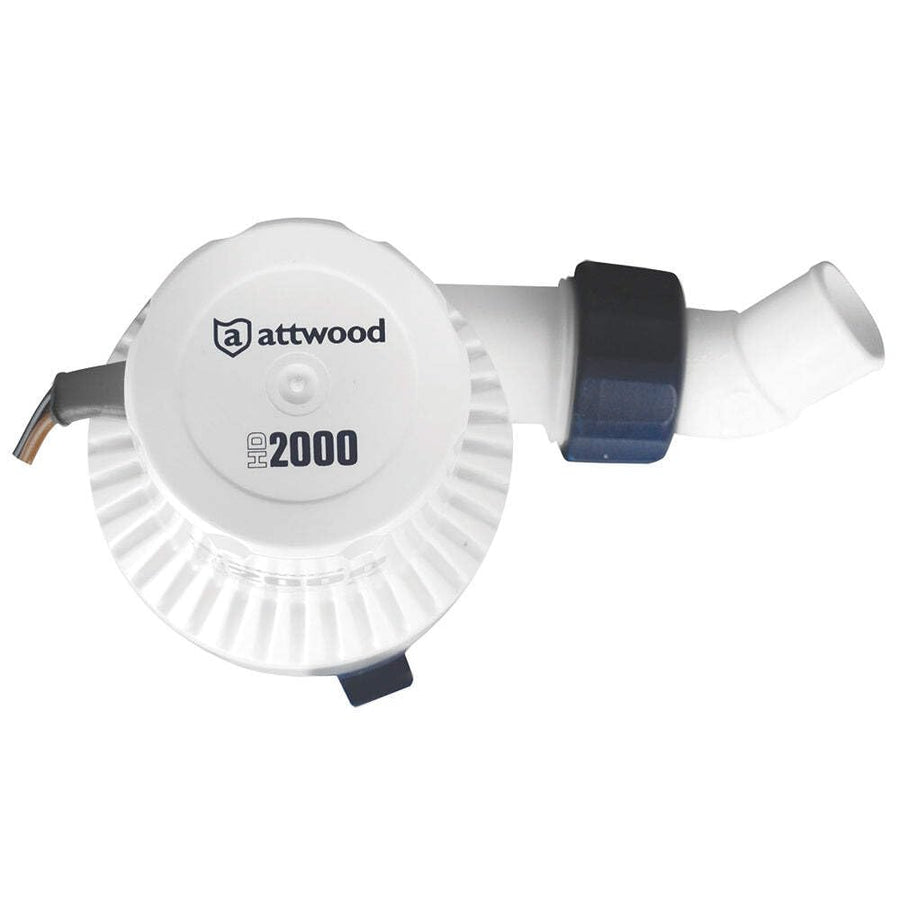 Heavy Duty Attwood 4760-4 2,000 GPH Fully Submersible Boat Bilge Pump, White Finish