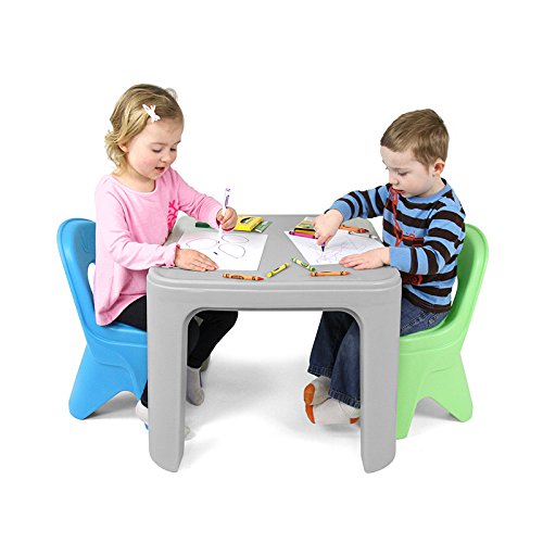 Simplay3 Kids Chair Play Around, 2-Pack of Toddler Chairs for Play Table - Blue and Lime Green, Made in USA