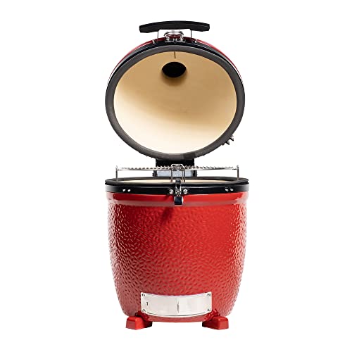Kamado Joe® Classic Joe™ III 18-inch Charcoal Grill Standalone in Red, Grill Gripper, and Ash Tool