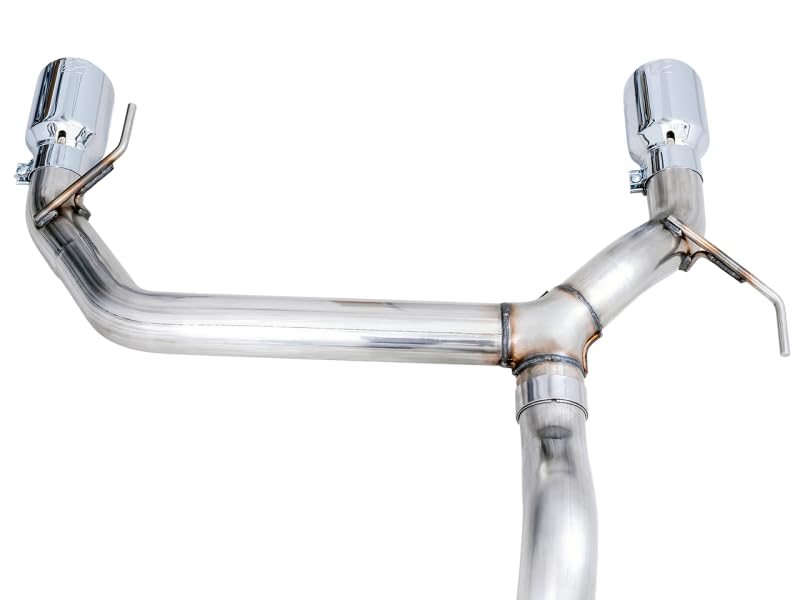 Bronco AWE Tuning 2021+ 0FG Dual Rear Exit Exhaust w/Chrome Silver Tips & Bash Guard - 3015-32456