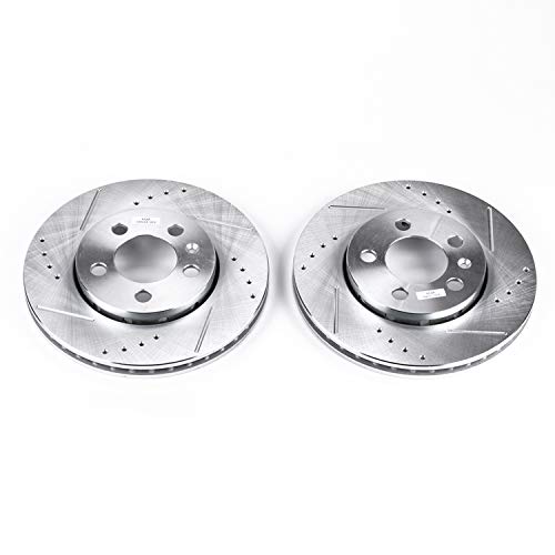 Power Stop Rear EBR647XPR Drilled & Slotted Rotor Pair For Audi TT Quattro 2000-2006, Volkswagen Golf 2002-2003, Volkswagen Jetta 2003-2005 [Model Specific]