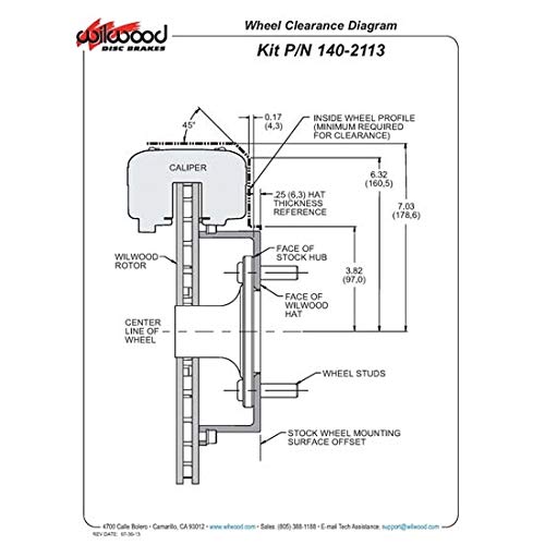 Pro-Series Wilwood 140-2113-P Rear Brake Kit for Small Ford with 2.66" Offset