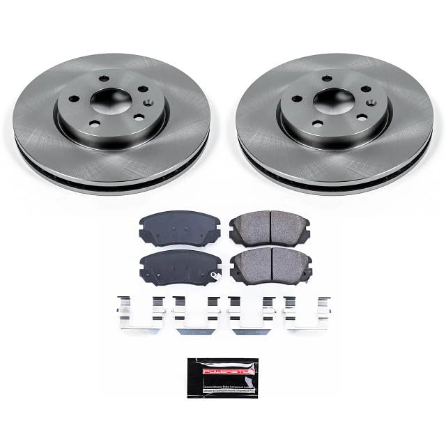 POWERSTOP Autospecialty KOE5334 Front Replacement Brake Kit-OE Brake Rotors & Ceramic Brake Pads For All, LaCrosse, Regal, Equinox, Impala, Malibu, Terrain, Saab 9-5 [Model Specific]