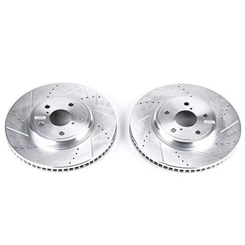 Power Stop Front JBR938XPR Drilled & Slotted Rotor Pair For Lexus LS430 2001-2006 [Model Specific]