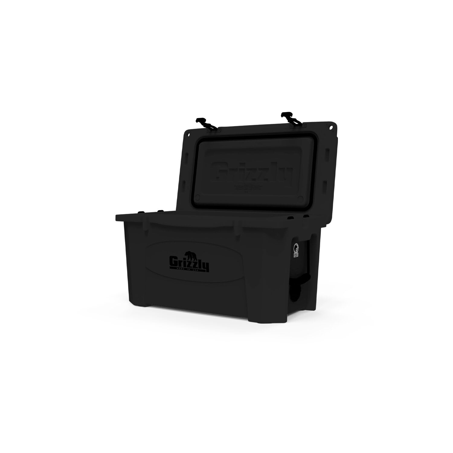 45 Cooler Grizzly | 45 qt Ice Chest Durable Rotomolded Insulated | Made in The USA | Warranty for Life | for Beach Boat Camping Fishing Hunting | G45 | Blackout