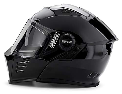 Mod Bandit Simpson Motorcycle Helmet - Gloss Black - Medium | Modular Full-Face Helmet Clear Visor Shield DOT ECE Certified for Street, Cruiser & Touring Riders (M59M2)