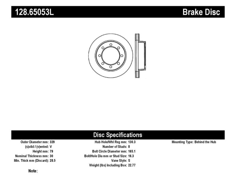Brake Rotor StopTech (128.65053L)