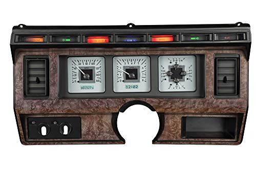 Dakota Digital VHX System Compatible with 1980-86 Ford Pickup-Silver Alloy Style Face w/White Display