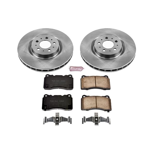 Power Stop Autospecialty KOE4548 Front Replacement Brake Kit-OE Brake Rotors & Ceramic Brake Pads For Volvo V70 2004-2007 [Model Specific]