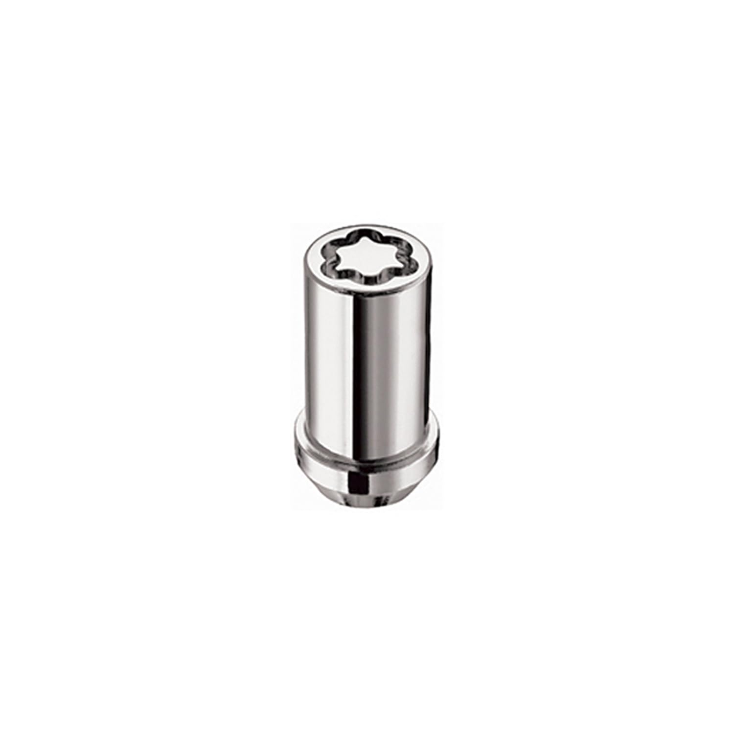 Chrome Tuner Style McGard 25515 Cone Seat Wheel Lock Set (M14 x 1.5 Thread Size) - Set of 5 Locks and 1 Key