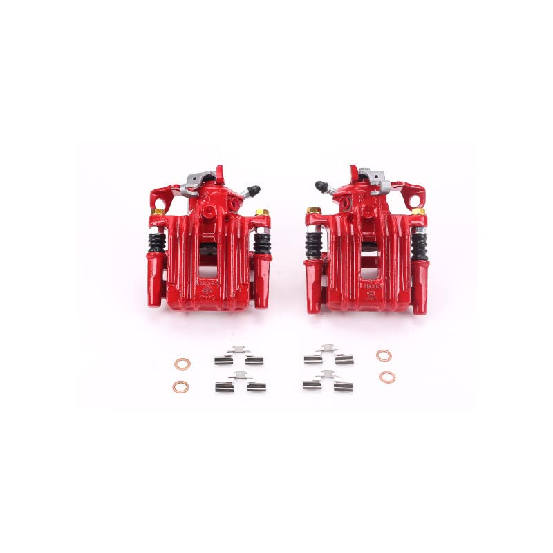 Power Stop S2570 Rear Pair of High-Temp Red Powder Coated Calipers