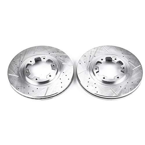 Power Stop Front JBR917XPR Drilled & Slotted Rotor Pair For INFINITI QX4 1997-2003 Nissan Pathfinder 1999-2004 [Vehicle Specific]