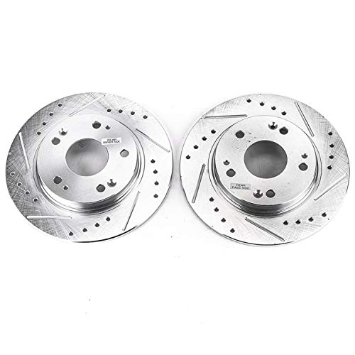 Power Stop JBR1385XPR Evolution Performance Rear Drilled, Slotted & Plated Brake Rotor Pair For Honda CR-Z 2011-2015 [Model Specific]