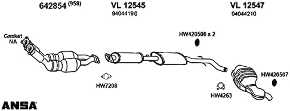 Exhaust Muffler Assembly New for S80