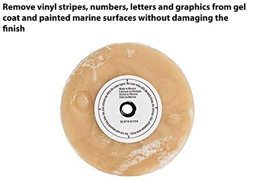 Adhesive Remover – 3M Stripe Off Wheel – Eraser Wheel – Removes Decals, Stripes, Vinyl, Tapes and Graphics – 4” diameter x 5/8” thick – 07499 – Pack of 1