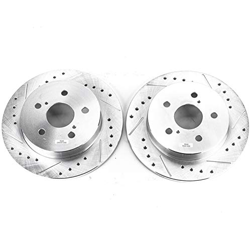 Power Stop rear JBR1738XPR Evolution Performance Drilled, Slotted & Plated Brake Rotor Pair