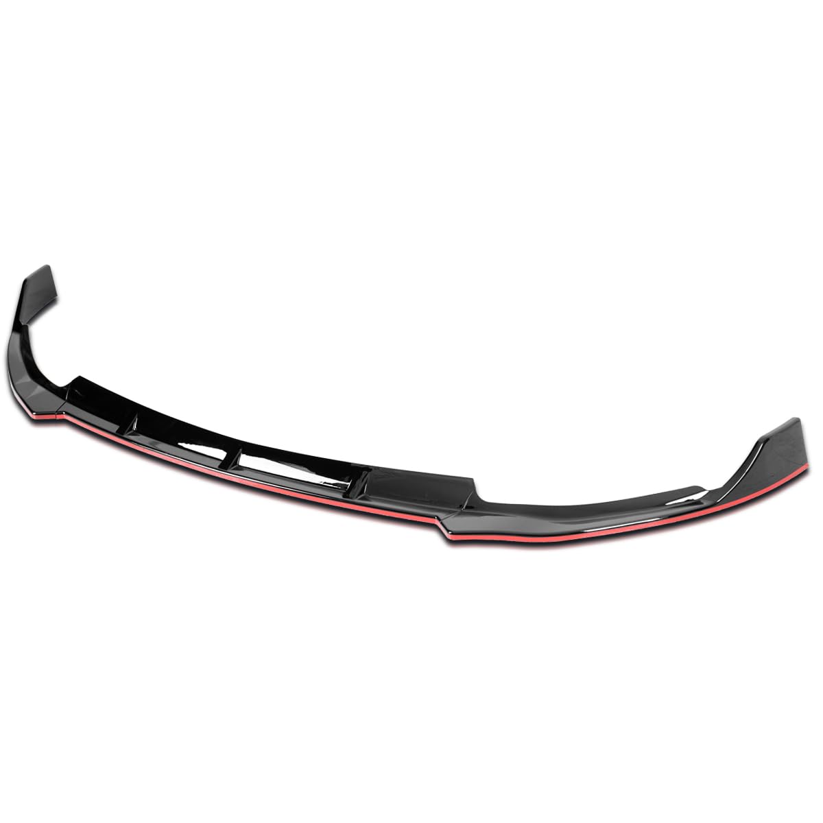 Glossy Black Spec-D Tuning Red Trim Front Bumper Lip Spoiler 3PC Compatible with 2019-2021 Mercedes Benz W205