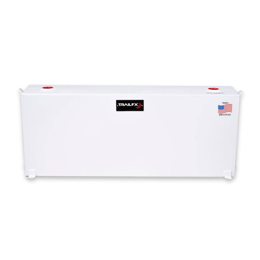 Liquid Transfer Tank TrailFX 21040SW 37 Gallon Capacity Rectangular Vertical Steel Tank Gloss White Powder Coat Vented Lockable Cap For Diesel and Non-Flammable Liquids
