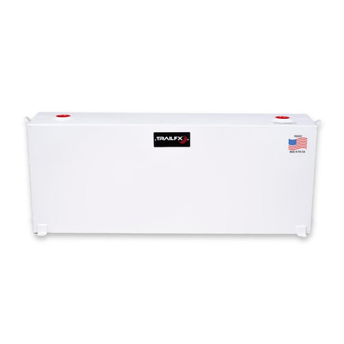 Liquid Transfer Tank TrailFX 21040SW 37 Gallon Capacity Rectangular Vertical Steel Tank Gloss White Powder Coat Vented Lockable Cap For Diesel and Non-Flammable Liquids