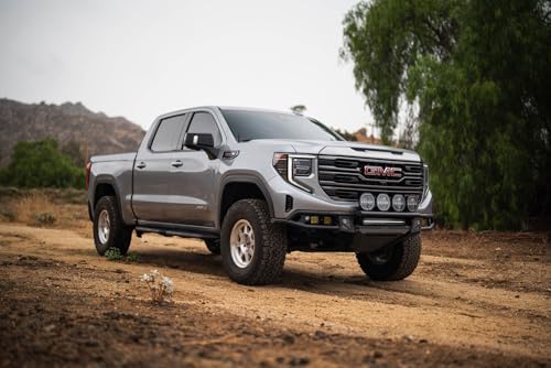 Offroad DV8 Tube Front Bumper for 2022-2025 GMC Sierra 1500 | High-Speed Desert & Rock Crawling Styles | Ultra High-Clearance Design | Prerunner Push Bar w/Light Mounts | Center Light Mount | Steel