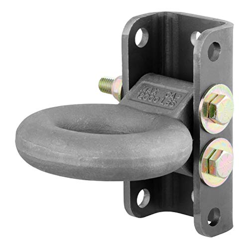 CURT Adjustable Pintle Hitch 48630 Lunette Ring 3-In ID, 12,000 lbs, 7-1/2-Inch Channel Height