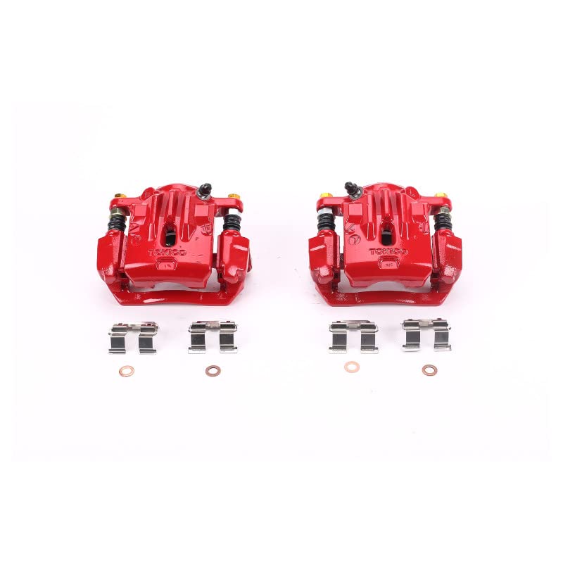 Power Stop Rear S3224 Pair of Powder Coated High-Temp Red Calipers For Subaru Legacy 2006-2009, Subaru Outback 2006-2009 [Model Specific]