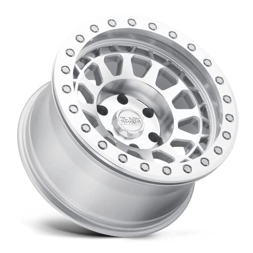 Black Rhino PRIMM Hard Alloys BEADLOCK 17X8.5, 6X5.5, 3.57, -30mm SILVER W/ MIRROR FACE & MACHINED RING - 1785PRM-06140S12
