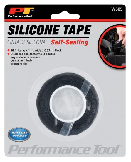 Self-Fusing Performance Tool W505 Silicone Tape for High Pressure Seal, Waterproof and Heat Resistant, 10ft x 1in x 0.02in