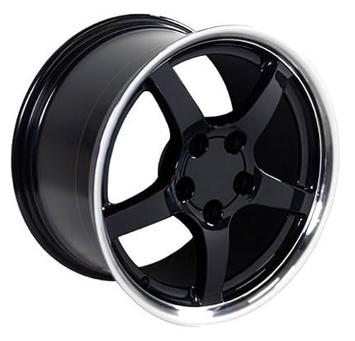 Black Wheel with Machined Lip Painted OE Wheels LLC CV05-D18095-5475-54BM (18 x 9.5 inches /5 x 120 mm, 54 mm Offset)