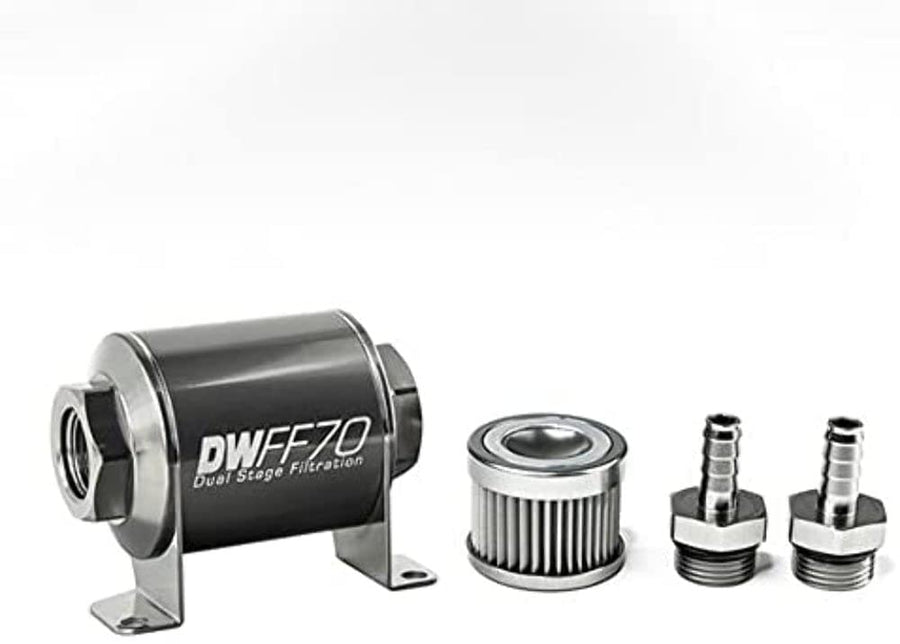 in-line DeatschWerks Fuel Filter and housing kit (8-03-070-010K-38)