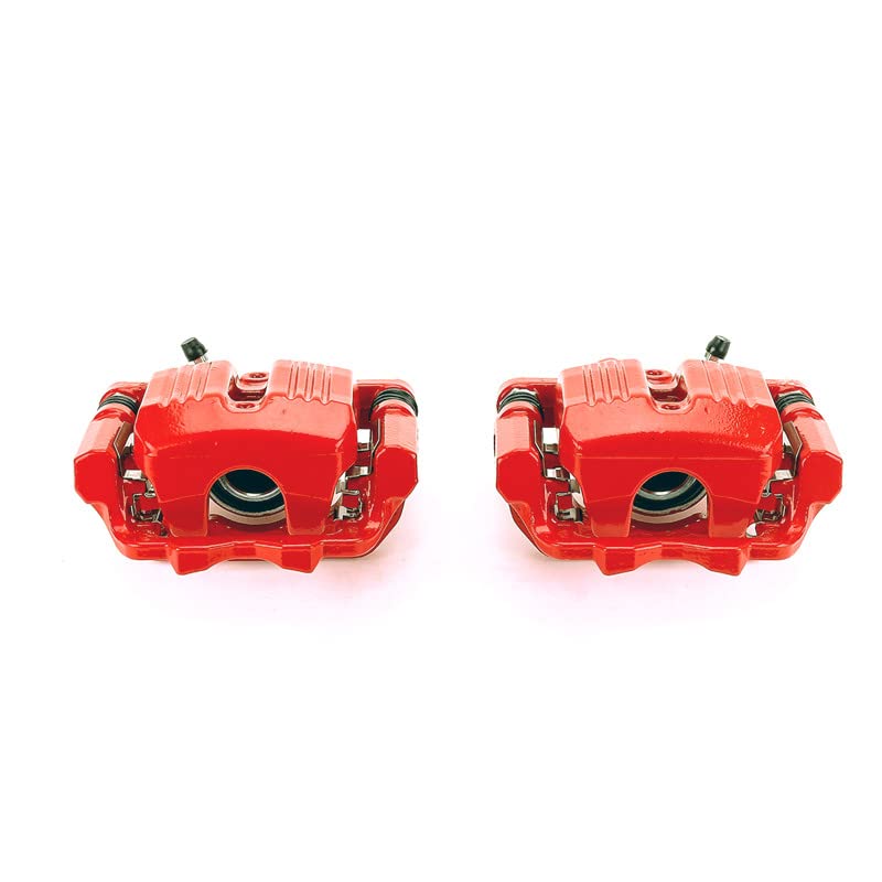 Power Stop Pair of Rear High-Temp Red Powder Coated Calipers For Acura RL 2005-2012/Acura RL 2005-2012 [Vehicle Specific]