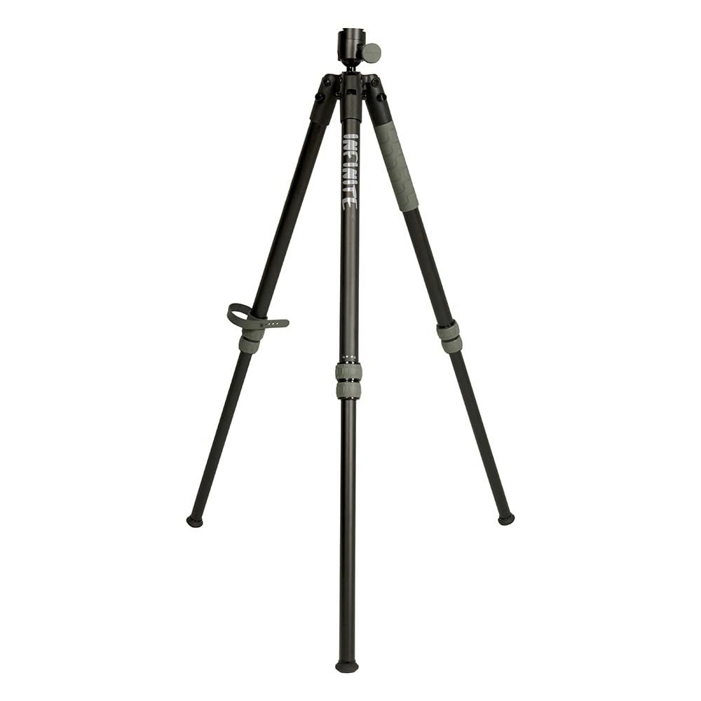 Infinite BOG ARCA Swiss Tripod with 360 Degree Ball Head, Quick-Release Arca Swiss Mount System, and Integral Bubble Level for Hunting, Shooting, Outdoors