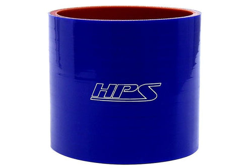 HPS Silicone HTSC-362-BLUE High Temperature 4-ply Reinforced Straight Coupler Hose, 75 PSI Maximum Pressure, 3" Length, 3-5/8" ID, Blue