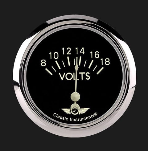 Classic Instruments Classic Series CL230SRC 2 5/8" Volt Gauge Short Sweep