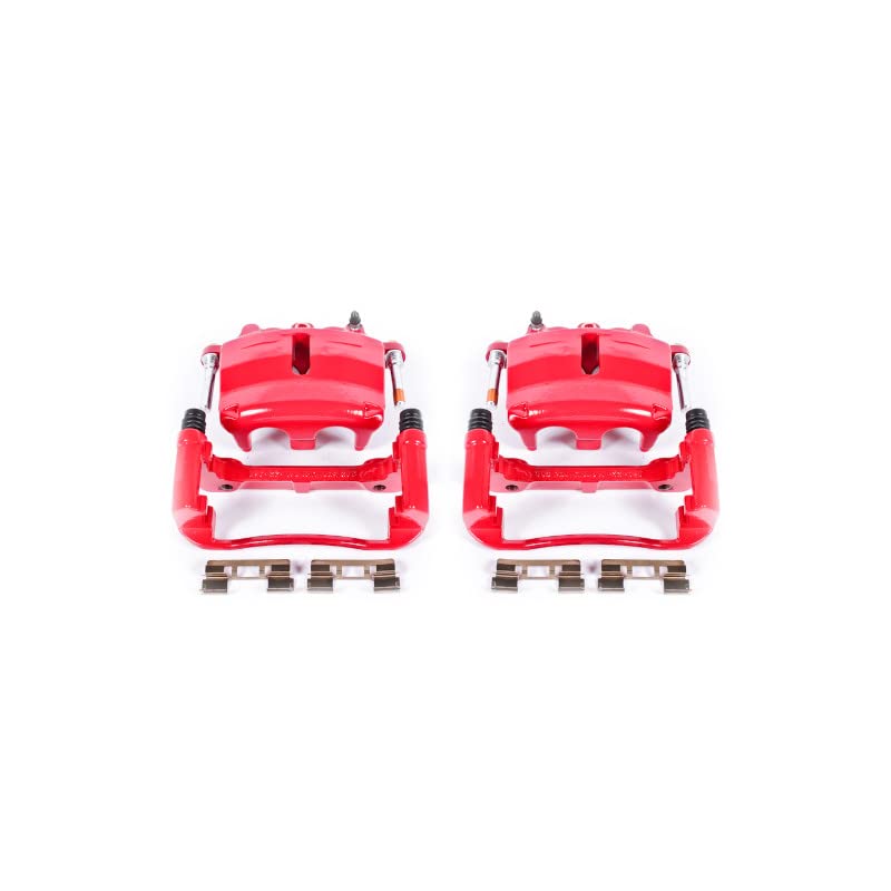 Power Stop S4860 Front Pair of High-Temp Red Powder Coated Calipers for Ford F-150 2004-2005 [Model Specific]